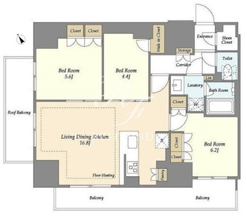 オアーゼ日暮里レジデンス 1208 間取り図
