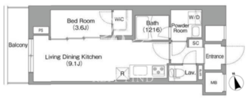 コンフォリア・リヴ南砂町イースト 202 間取り図
