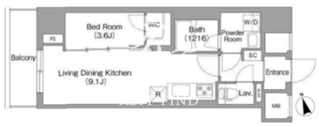 コンフォリア・リヴ南砂町イースト 302 間取り図
