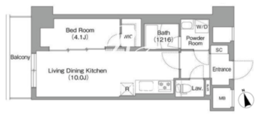 コンフォリア・リヴ南砂町イースト 304 間取り図