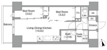 コンフォリア・リヴ南砂町イースト 905 間取り図