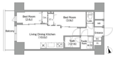コンフォリア・リヴ南砂町イースト 708 間取り図