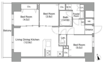 コンフォリア・リヴ南砂町イースト 210 間取り図
