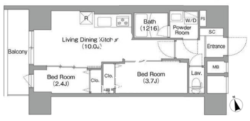 コンフォリア・リヴ南砂町イースト 511 間取り図
