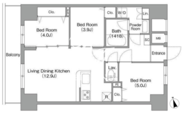 コンフォリア・リヴ南砂町イースト 1110 間取り図