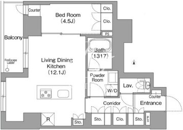 プラネソシエプラス旗の台 202 間取り図