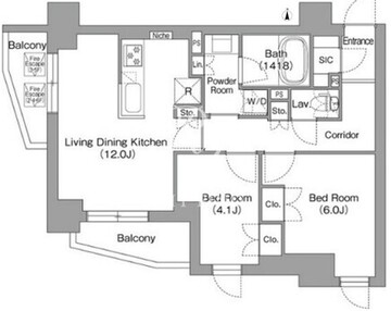 プラネソシエプラス旗の台 301 間取り図