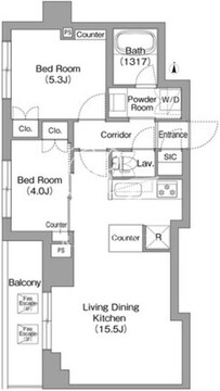 プラネソシエプラス旗の台 303 間取り図