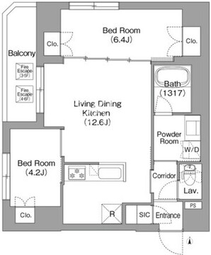 プラネソシエプラス旗の台 304 間取り図