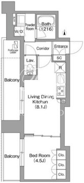 プラネソシエプラス旗の台 603 間取り図