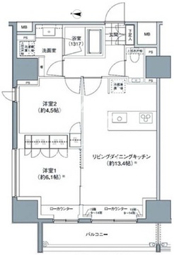 パークハビオ東中野 1304 間取り図