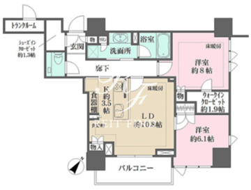 ザ・パークハウス高輪タワー 1505 間取り図