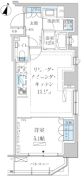 パークアクシス赤坂見附 1301 間取り図