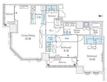 パークコート六本木ヒルトップ 2506 間取り図
