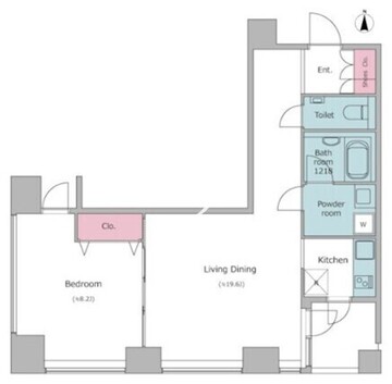 レジディアタワー麻布十番 1204 間取り図