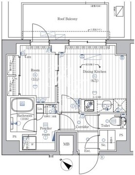 プレミアムキューブ西荻窪#mo 702 間取り図