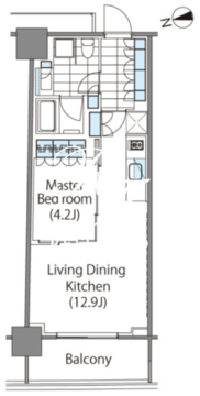 コンフォリア新宿イーストサイドタワー 509 間取り図