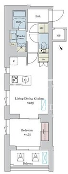 ブリリアイスト洗足池の杜 205 間取り図
