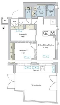 ブリリアイスト洗足池の杜 105 間取り図