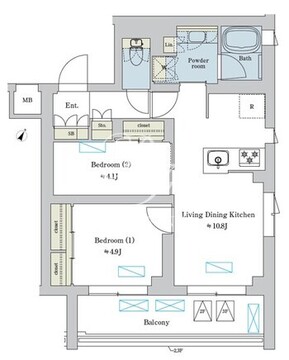 ブリリアイスト洗足池の杜 211 間取り図