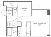 ブリリアイストタワー勝どき 13階42.52㎡ 間取り図