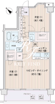 エスティメゾン豊洲レジデンス D-534 間取り図