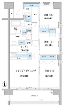 ガーデニエール砧レジデンス 103 間取り図