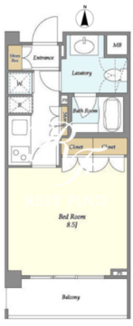 オーキッドレジデンス神楽坂 407 間取り図