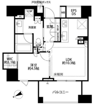 ザ・パークハウス目黒本町 302 間取り図