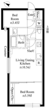 グランパセオ代々木上原 101 間取り図