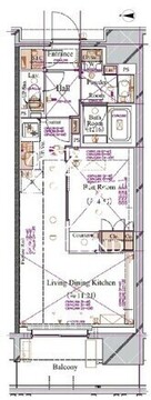 ブランシエスタ浅草蔵前 802 間取り図