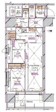ブランシエスタ浅草蔵前 1404 間取り図