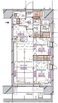 ブランシエスタ浅草蔵前 1501 間取り図