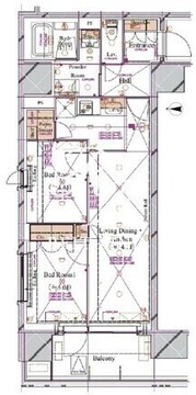 ブランシエスタ浅草蔵前 1504 間取り図