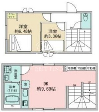 プラスドア東中野 201 間取り図