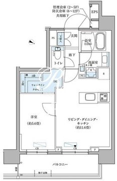 パークアクシス新大橋 501 間取り図