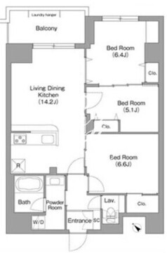 コンフォリア・リヴ豊洲キャナル 312 間取り図