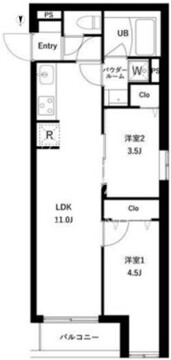 プレセダン千駄木 101 間取り図