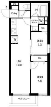 プレセダン千駄木 401 間取り図