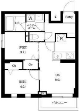 プレセダン千駄木 408 間取り図