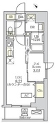 コスモグラシア新宿西早稲田 603 間取り図