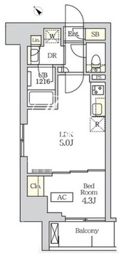 コスモグラシア新宿西早稲田 701 間取り図
