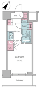 JMFレジデンス北品川 1301 間取り図