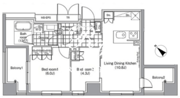 パークハビオ赤坂 809 間取り図