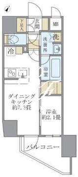 アジールコート町屋 1502 間取り図