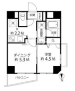 デュオステージ白金高輪 401 間取り図
