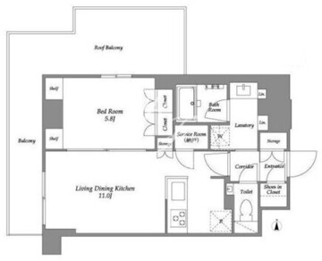 ウエリスアーバン住吉ウエスト 1001 間取り図