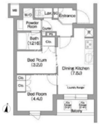 コンフォリア・リヴ南品川 125 間取り図