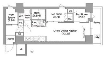 コンフォリア・リヴ南品川 1002 間取り図