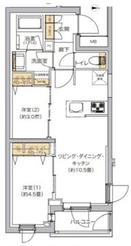 リビオメゾン湯島 106 間取り図